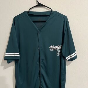 PLAYBOY Green Jersey Shirt with White Accents
